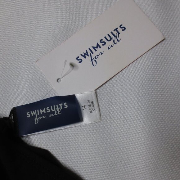 4/$14 NWT SWIMSUITS FOR ALL womens BATHING SUIT TOP halter BLACK SIZE 14 - Picture 7 of 10